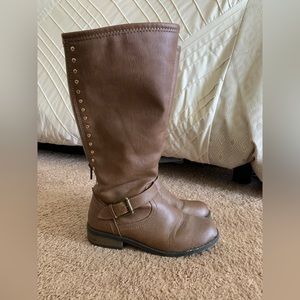 Justice knee high girls brown boots